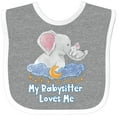thumbnail image 3 of Inktastic My Babysitter Loves Me Cute Elephants Clouds Moon and Stars Boys or Girls Baby Bib, 3 of 4
