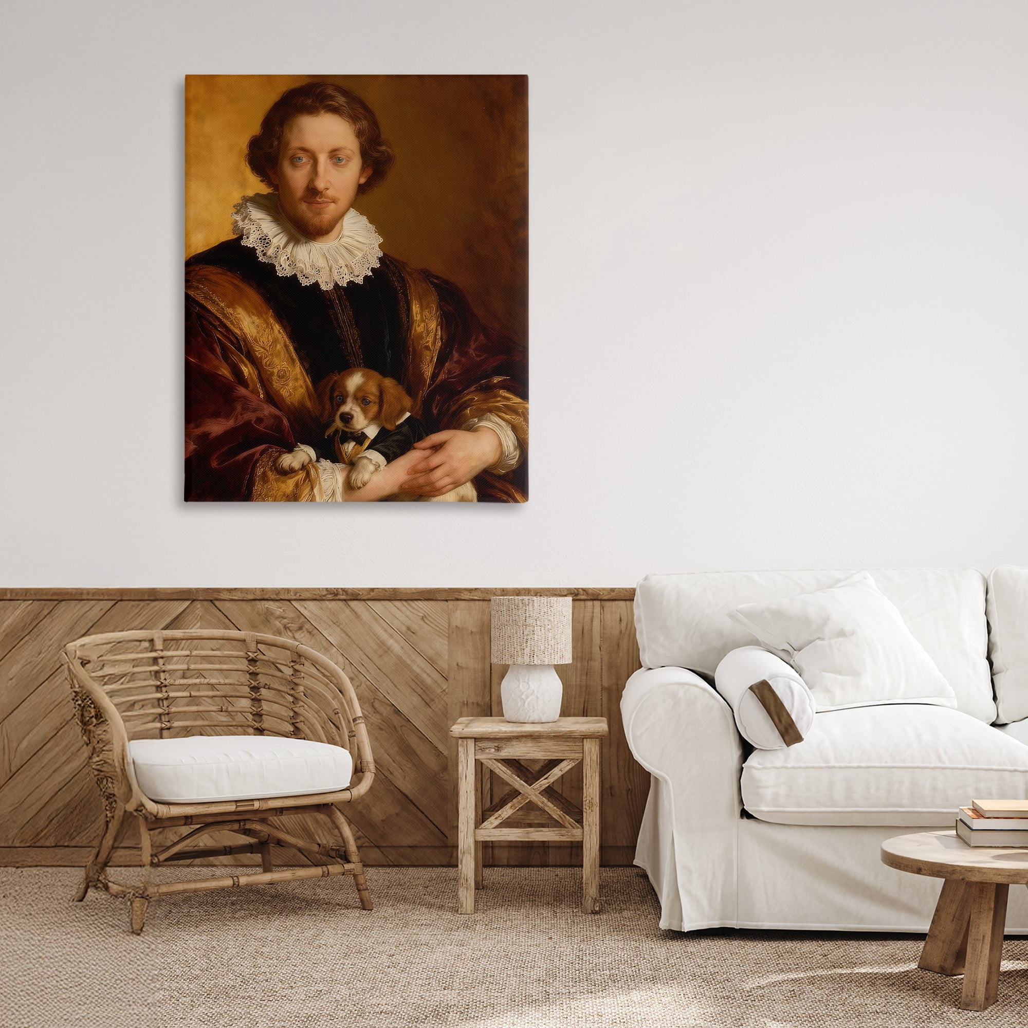 Stupell Industries Renaissance Noble with Loyal Companion Canvas Wall Art, design by CAD Designs