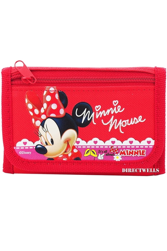 Minnie Mouse Dot Character Women Trifold Wallet, Red