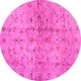 thumbnail image 1 of Ahgly Company Indoor Round Abstract Pink Contemporary Area Rugs, 5' Round, 1 of 4