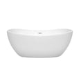 thumbnail image 2 of Rebecca 60 Inch Freestanding Bathtub in White with Shiny White Drain and Overflow Trim, 2 of 5