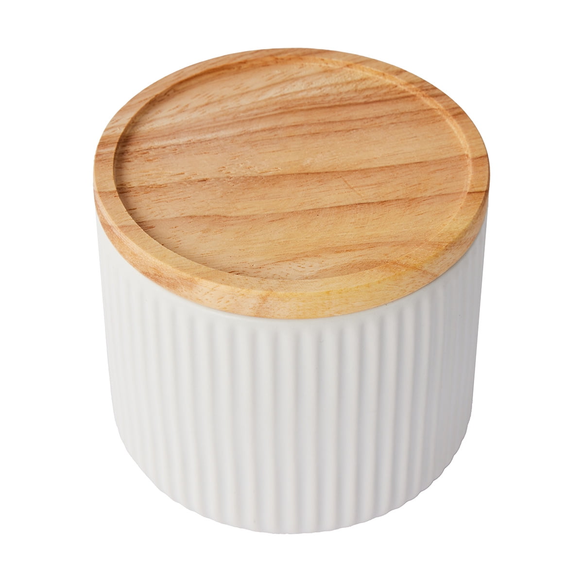 Anko Small White Ribbed Canister, Small Canister
