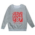 thumbnail image 4 of MIASHUI Chandail en Molleton pour Filles Imprimé Lettre Col Rond Manches Longues Décontracté Sans Capuche, Gris, 7-8 Ans, 4 of 4