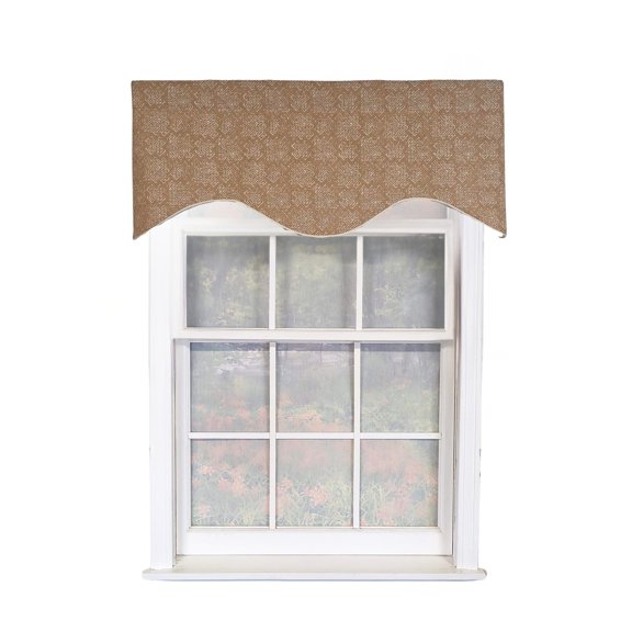 RLF Home Derek Cornice 100% Cotton Rod Pocket Lined Window Valance 50" x 17" Brown