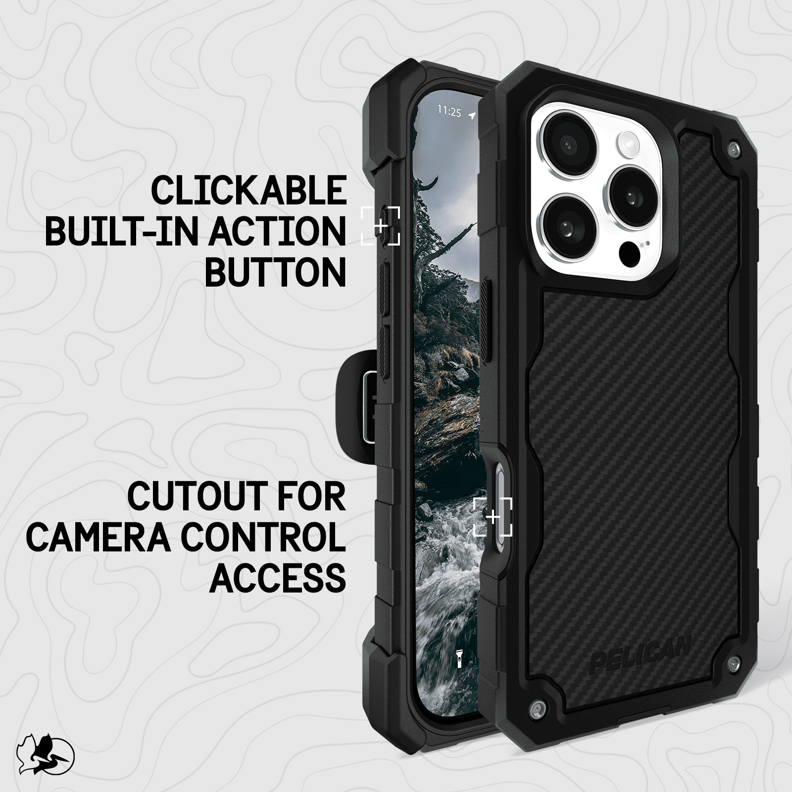 Pelican Shield Apple iPhone 16 Pro MagSafe Compatible Case and Holster - Carbon
