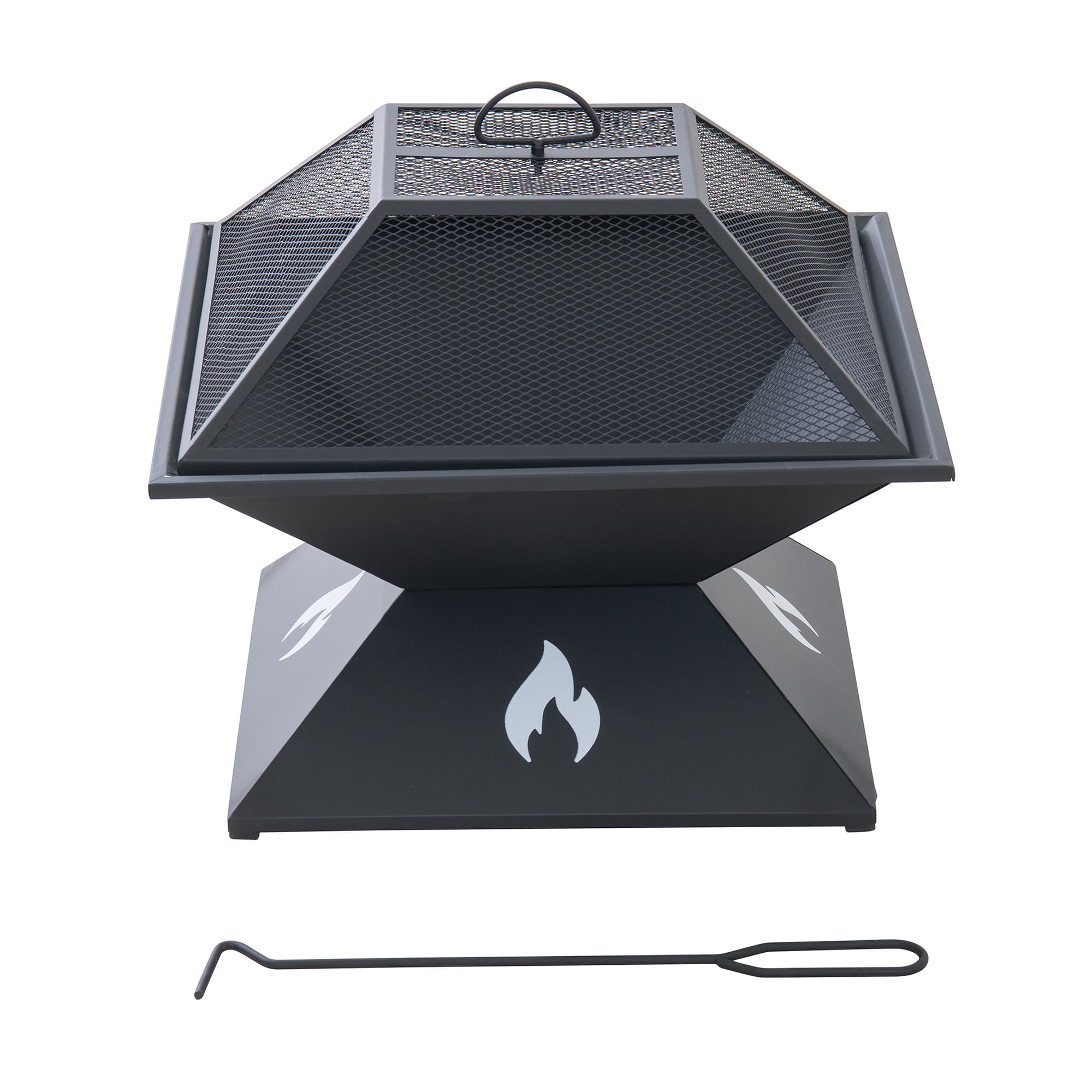 Sunjoy Foyer Extérieur 20 Po En Acier – Brasero Noir Thermolaqué Haute Température Pour Jardin, Patio et Camping