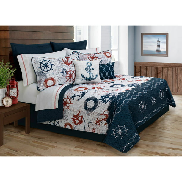 Ocean Club Anchor Quilt Set By Safdie, Anchor Twin Bedding