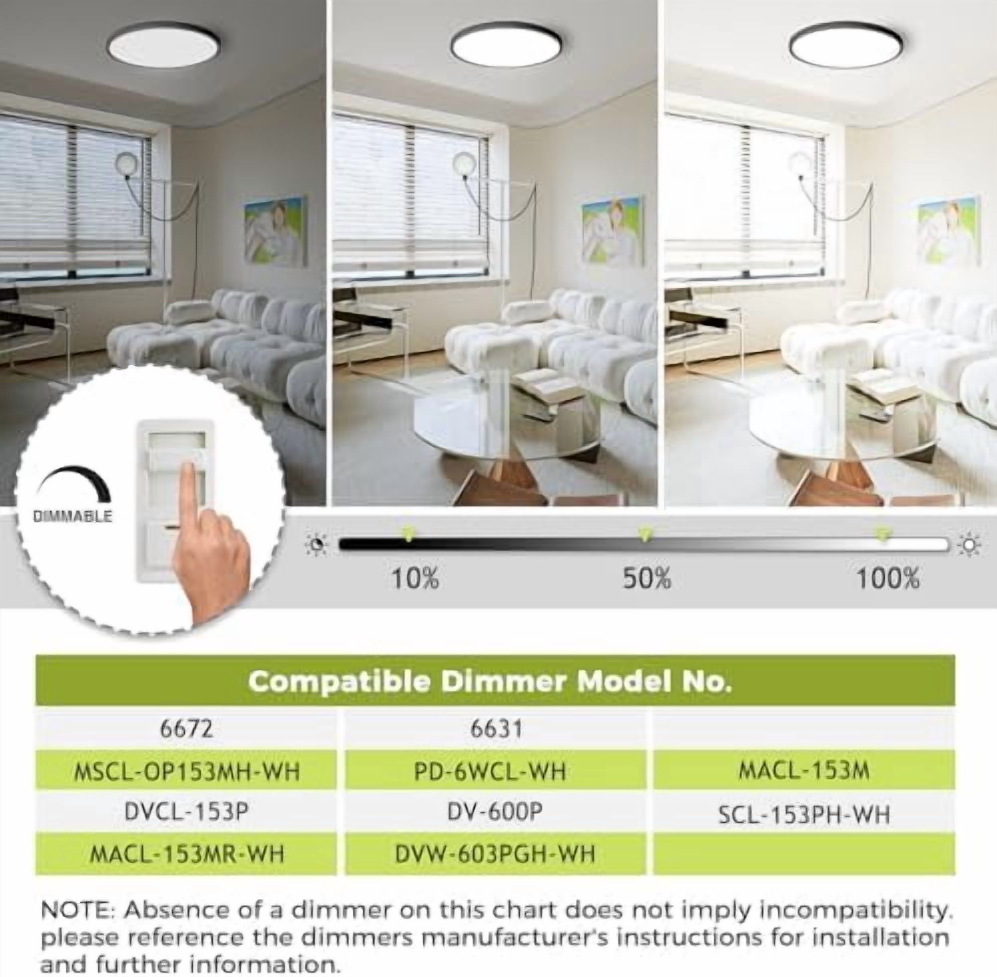 1Pack 13 Inch LED Flush Mount Ceiling Light, Dimmable & 5CCT 3000K-6500K, 24W 3200LM Ultra-Thin Black Round Light for Kitchen Hallway