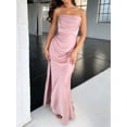 thumbnail image 6 of Women'S Elegant Sleeveless Off Shoulder Bodycon Long Formal Party Evening Dress Pink M, 6 of 7
