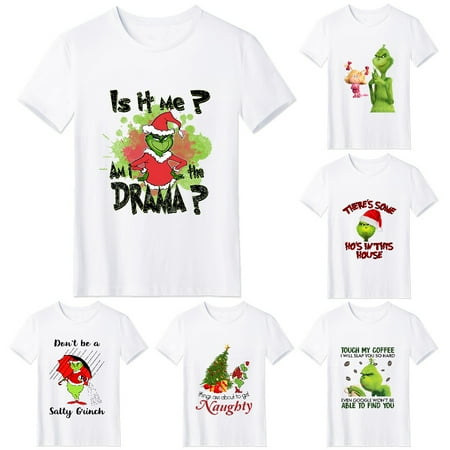 

MLFU Christmas Gr1nch Unisex Youth Crewneck Tee AthleticTops Shirt For Men