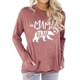 thumbnail image 2 of Camiseta de manga larga de color marrón rojizo suave para mujer para uso diario, fiestas y citas, talla M Sudadera con cuello redondo y estampado de oso, 2 of 5