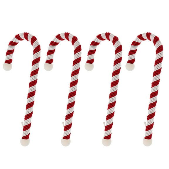Haute Decor Candy Cane Stocking Holder - 4 Pack - Large Size, Red and White Striped Christmas Stocking Hanger Hooks