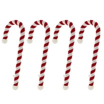 Haute Decor Candy Cane Stocking Holder - 4 Pack - Large Size, Red and White Striped Christmas Stocking Hanger Hooks