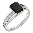 thumbnail image 2 of SuperJeweler 1 3/4 Carat Emerald Shape Black Onyx and Diamond Ring In Sterling Silver For Women, 2 of 5
