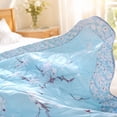 thumbnail image 6 of Yardvibe Cooling Comforter Twin Size, Floral Print Breathable Summer Comforter for Hot Sleepers & Night Sweats, Silky Smooth Cooling Blanket, Blue (E), 6 of 7