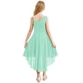 thumbnail image 4 of Miutii Kids Girls Sleeveless Chiffon Junior Bridesmaid Dresses Shiny Sequins Asymmetrical Hem Evening Mint Green 12, 4 of 6