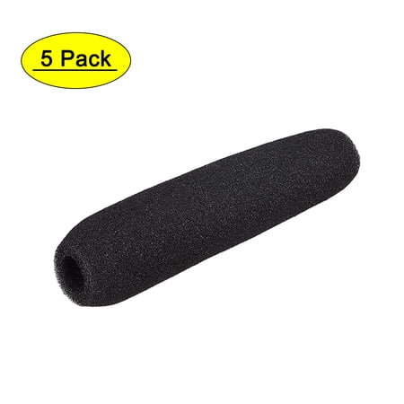 Uxcell 120mm Long Black Mic Cover Headset Windscreen Foam 5 Pack
