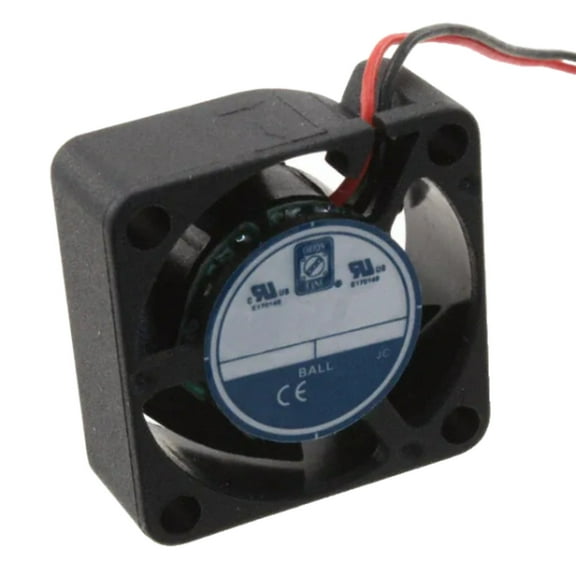 OD2510-12HB Fan Tubeaxial 12VDC Square - 25mm L x 25mm H Ball 2.7 CFM (0.076m³/min) 2 Wire Leads