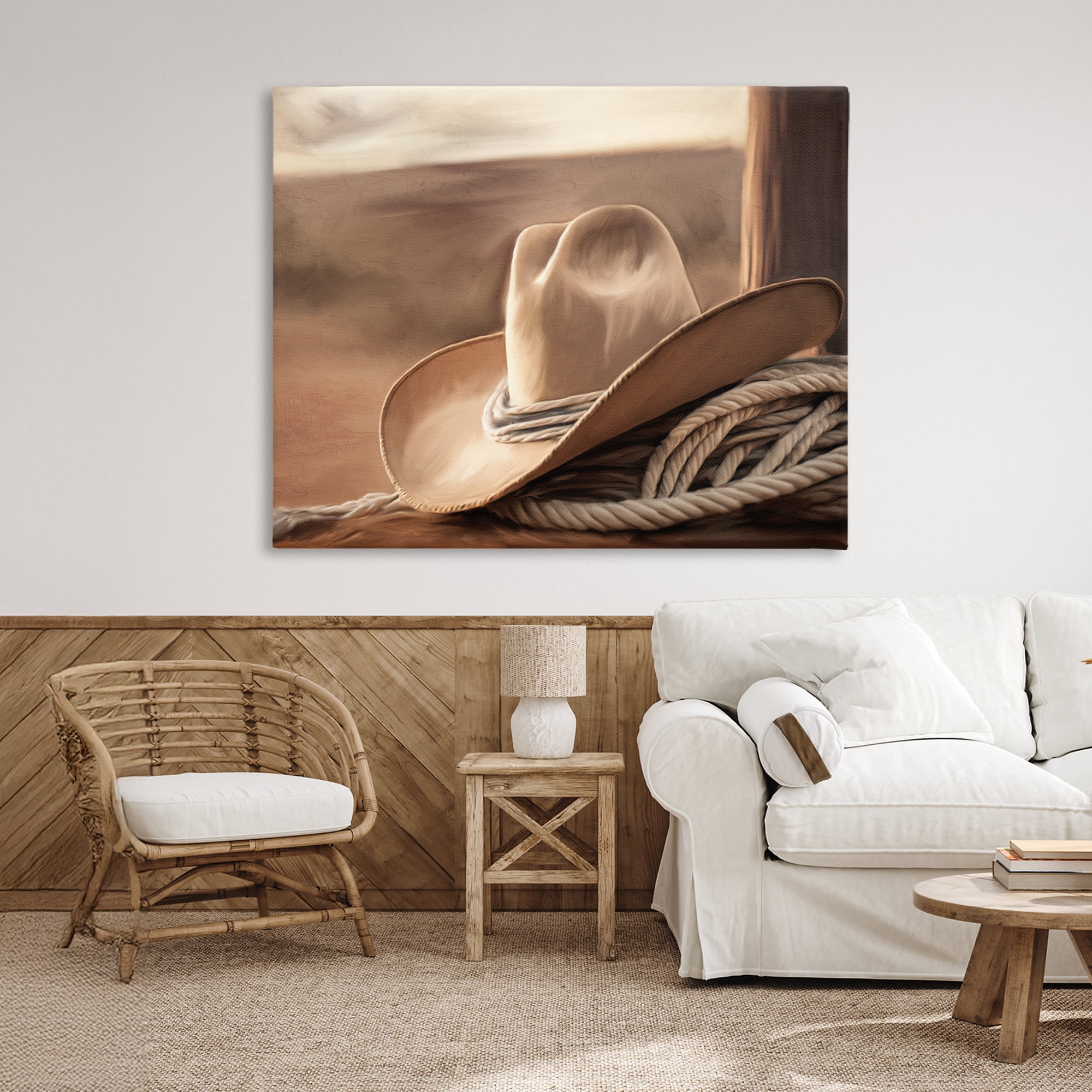 Stupell Industries White Cowboy Hat Canvas Wall Art, design by Kim Allen