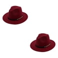 thumbnail image 1 of maskred Stylish And Portable Hats For Outdoor Enthusiasts Wide Application Trilby Hats wine red 2Set, 1 of 6