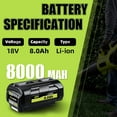 thumbnail image 2 of 8.0Ah OP4040 Lithium-lon Replacement for Ryobi Battery 40V Compatible with OP4050A OP4030 OP4050 OP4060, 2 of 6