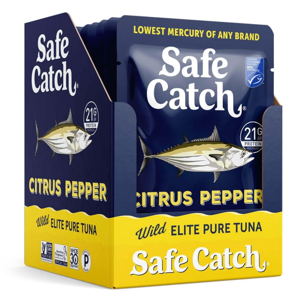 Pack of 12, Safe Catch Elite Citrus Pepper Wild Tuna, 2.6 oz