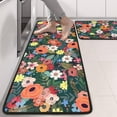 thumbnail image 2 of Kitchen Rugs Sets Of 2,Pioneer Flower Floral Print Pattern Anti Fatigue Kitchen Mat Rugs Non Slip Washable,Decorative Kitchen Floor Mats for Kitchen,Sink,Laundry,17"x47"+17"x47", 2 of 5