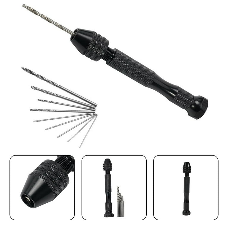 0.3-3.4mm Small Hand Drill Woodworking Drilling Rotary Tool Manual Drill  Bit 