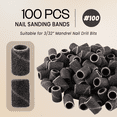 thumbnail image 2 of PANA Sanding Band Files for Mandrel Nail Drill Bits - 100pcs per box (100 Grit, Black), 2 of 6