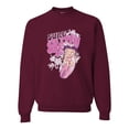 thumbnail image 1 of Wild Bobby, Shore Surfer Betty Boop Betty Boop Unisex Crewneck Sweatshirt, Maroon, 3X-Large, 1 of 5