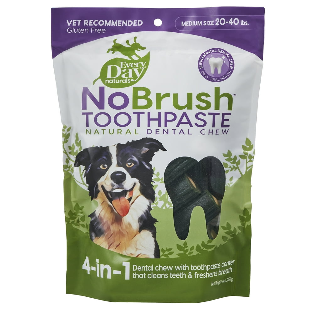 Every Day Naturals No Brush Toothpaste Treats for Dogs Dental Health
