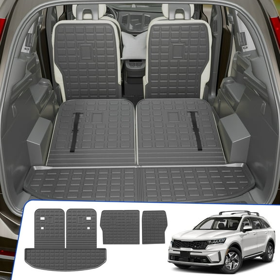 Trunk Mat for 2021-2025 Kia Sorento 6&7 Seats Cargo Mat Cargo Liner Trunk Liner Back Seat Cover Protector Kick Mat