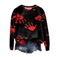 thumbnail image 7 of Duqingm Halloween Shirts for Women 2026 Novelty Funny Print Gothic Tshirts Long Sleeve Crewneck Tops,XL, 7 of 7