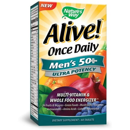 Natures Way Alive! Mens 50+ Ultra Potency Multivitamin Supplement 60