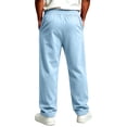 thumbnail image 4 of Men's Sweatpants Loose Fit Joggers Pockets Drawstring Heavyweight Fleece Lounge Athletic Pants for Men Light Blue XXL, 4 of 6