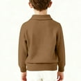 thumbnail image 5 of Cotton Sweaters Girls Boys Comfy Knit Collared Long Sleeve Tops Po-los Solid Casual Spring Fall School Uniform (3 Years, Brown), 5 of 6