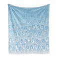 thumbnail image 1 of Abstract Soft Flannel Fleece Blanket, Halftones Background with Circles and Little Digital Dots Like Ocean Wave Artwork, Cozy Plush for Indoor and Outdoor Use, 50" x 70", Pale Blue, by Ambesonne, 1 of 6