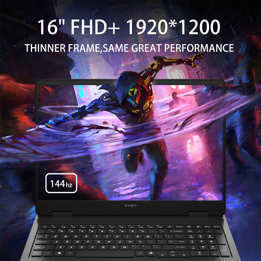 HP Omen 16" FHD+ 144Hz Gaming Laptop, Intel Ultra 7 255H, NVIDIA RTX 5060, 16GB RAM, 1TB SSD, Black