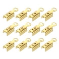 thumbnail image 1 of 200 Pcs Fold Over Cord Ends, 10.2x2.5mm Ribbon Crimp Ends Cap, Clasp Tips for Leather Craft Making Diy (Light Gold), 1 of 6
