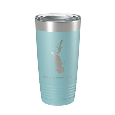 

Lake Arrowhead Map Tumbler Travel Mug Insulated Laser Engraved Coffee Cup Georgia 20 oz Light Blue