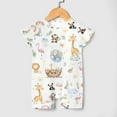 thumbnail image 3 of Noahs Ark Animals Rainbow Sun Baby Rompers Outfits Infant Girls Boys Panda Lion Giraffe Elephant Monkey Baby Bodysuits Summer Jumpsuits, 3 of 6