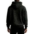 thumbnail image 3 of Nokdvo Men's Novelty Long Sleeve Hoodie Cheetah Printed Drop Shoulder Hoodies Kangaroo Pocket Cheetah Sweatshirt Pullover Hip Hop Trendy Graphic Vintage Hooded Streetwear,Dark Gray L, 3 of 3