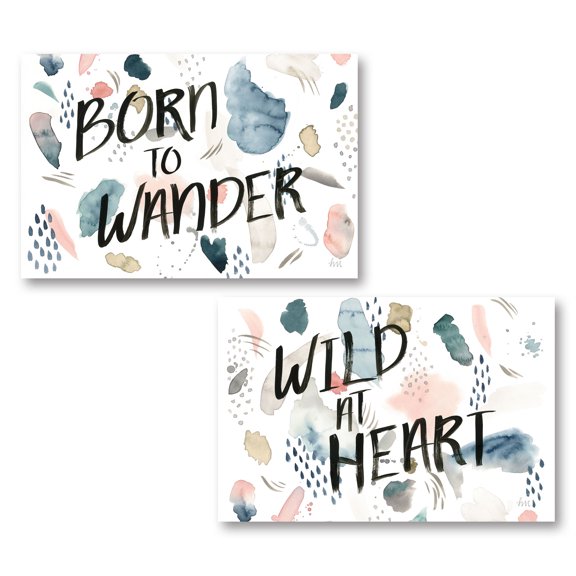 Gango Home Decor Contemporary April Showers Inspiration V & April Showers Inspiration VI by Laura Marshall (Printed on Paper); Two 18x12in Unframed Paper Posters