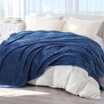 thumbnail image 6 of Kelnaro Soft Flannel Throw Blanket for Couch Sofa Bed, 60x80 Inches, Navy Blue, 6 of 6