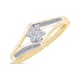thumbnail image 4 of AFFY 1/4 Carat Round & Baguette Cut Natural White Diamond Promise Ring For Women's In 14k Yellow Gold Over Sterling Silver (0.25 Cttw, I2-I3 Clarity), Ring Size-5.5, 4 of 4