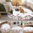 thumbnail image 5 of Round Rugs 7Ft, Pink Spring Floral Round Area Rug Washable Indoor Throw Carpet, Watercolor Summer Birds Butterfly Large Non Slip Circle Rug for Dining Room Playroom Home Decor Aesthetic, 5 of 8