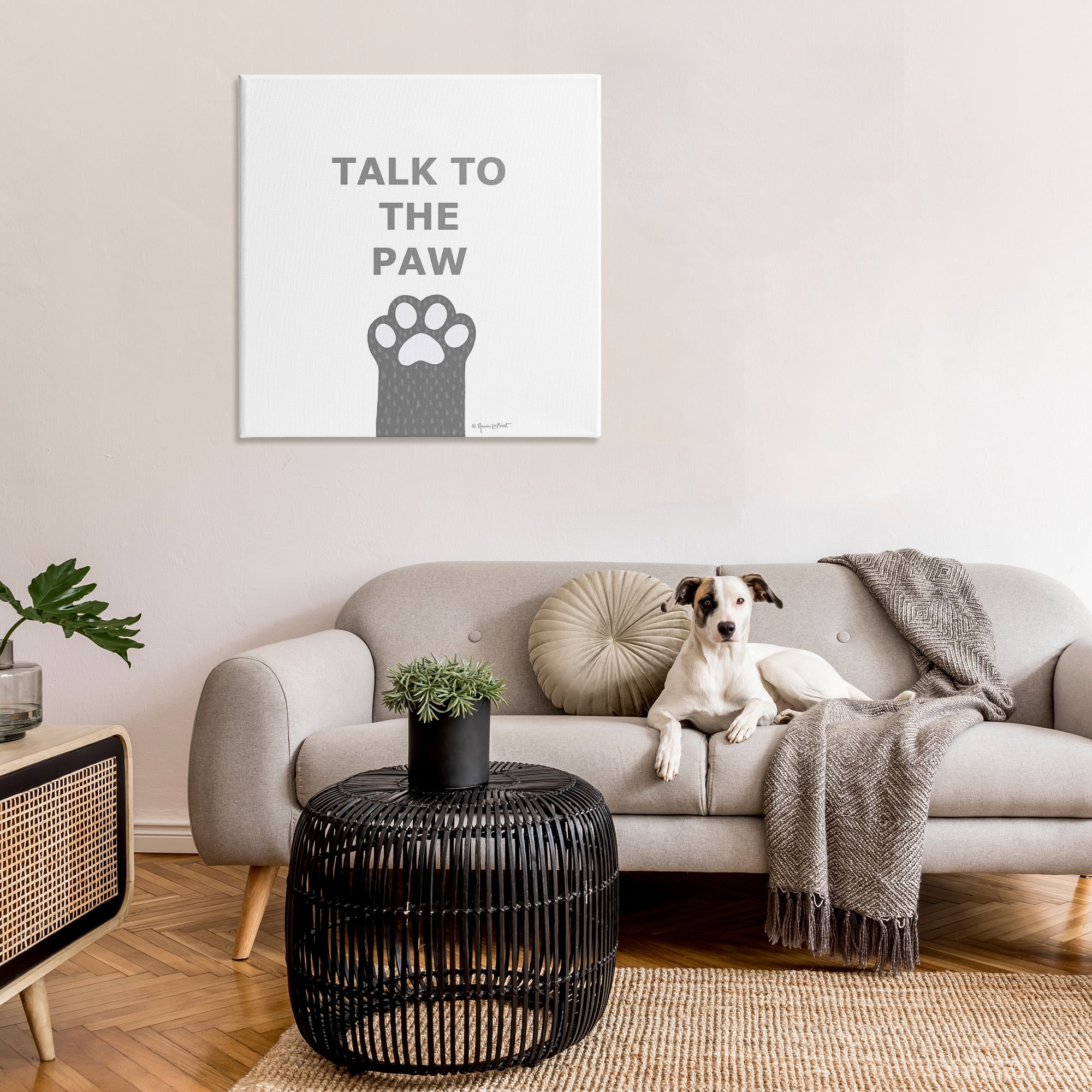 Stupell Industries Sassy Talk to the Paw Animals & Insects Painting Gallery Wrapped Canvas Art Print Wall Art, 36 x 36