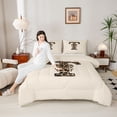 thumbnail image 3 of Erosebridal Teens Adults T Personalized Initial Twin Comforter Sets 3-Piece,Leopard Print Bow Knot Bedding Set For Girls Boys,Grey Reversible, 3 of 6