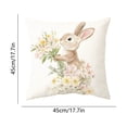 thumbnail image 2 of SIYTUAU Easter Pillow Cover With Rabbit And Egg Print For Home Decoration Cushion Cover Soft Linen Material For Sofa Bed B, 2 of 7