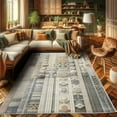 thumbnail image 2 of Ambesonne Neutral Decorative Rug Carpet, Abstract Ethnic Calm Colors, 5' 1" X 7' 5", Grey Ecru and Ivory, 2 of 5